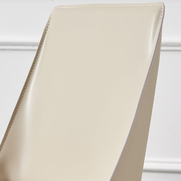 Modern Style Leather Dining Chair Armless Metal Side Chair for Home Use