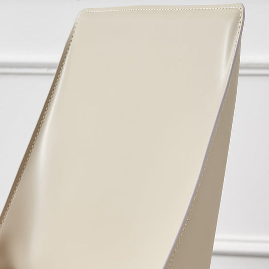 Modern Style Leather Dining Chair Armless Metal Side Chair for Home Use