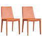 Modern Style Leather Dining Armless Chair Metal Side Chair for Home Use Orange 2 Piece Set Clearhalo 'Dining Chairs' 'Dining Tables & Seating' 'dining_chair' 'furn' 'furn_dining_chair' 'Furniture' 'Kitchen & Dining Furniture' 5476549