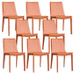 Modern Style Leather Dining Armless Chair Metal Side Chair for Home Use Orange 8 Piece Set Clearhalo 'Dining Chairs' 'Dining Tables & Seating' 'dining_chair' 'furn' 'furn_dining_chair' 'Furniture' 'Kitchen & Dining Furniture' 5476555
