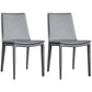 Modern Style Leather Dining Armless Chair Metal Side Chair for Home Use Grey 2 Piece Set Clearhalo 'Dining Chairs' 'Dining Tables & Seating' 'dining_chair' 'furn' 'furn_dining_chair' 'Furniture' 'Kitchen & Dining Furniture' 5476556