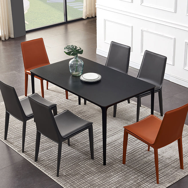 Modern Style Leather Dining Armless Chair Metal Side Chair for Home Use Clearhalo 'Dining Chairs' 'Dining Tables & Seating' 'dining_chair' 'furn' 'furn_dining_chair' 'Furniture' 'Kitchen & Dining Furniture' 5476569