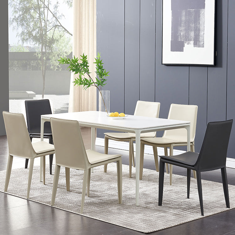 Modern Style Leather Dining Armless Chair Metal Side Chair for Home Use Clearhalo 'Dining Chairs' 'Dining Tables & Seating' 'dining_chair' 'furn' 'furn_dining_chair' 'Furniture' 'Kitchen & Dining Furniture' 5476570