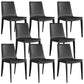 Modern Style Leather Dining Armless Chair Metal Side Chair for Home Use Black 8 Piece Set Clearhalo 'Dining Chairs' 'Dining Tables & Seating' 'dining_chair' 'furn' 'furn_dining_chair' 'Furniture' 'Kitchen & Dining Furniture' 5476582