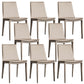 Modern Style Leather Dining Armless Chair Metal Side Chair for Home Use Light Khaki 8 Piece Set Clearhalo 'Dining Chairs' 'Dining Tables & Seating' 'dining_chair' 'furn' 'furn_dining_chair' 'Furniture' 'Kitchen & Dining Furniture' 5476586