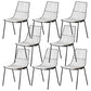 Contemporary Faux Leather Slat Back Side Chair in Matte Finish for Indoor