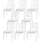 Contemporary Faux Leather Slat Back Side Chair in Matte Finish for Indoor