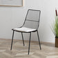 Contemporary Faux Leather Slat Back Side Chair in Matte Finish for Indoor