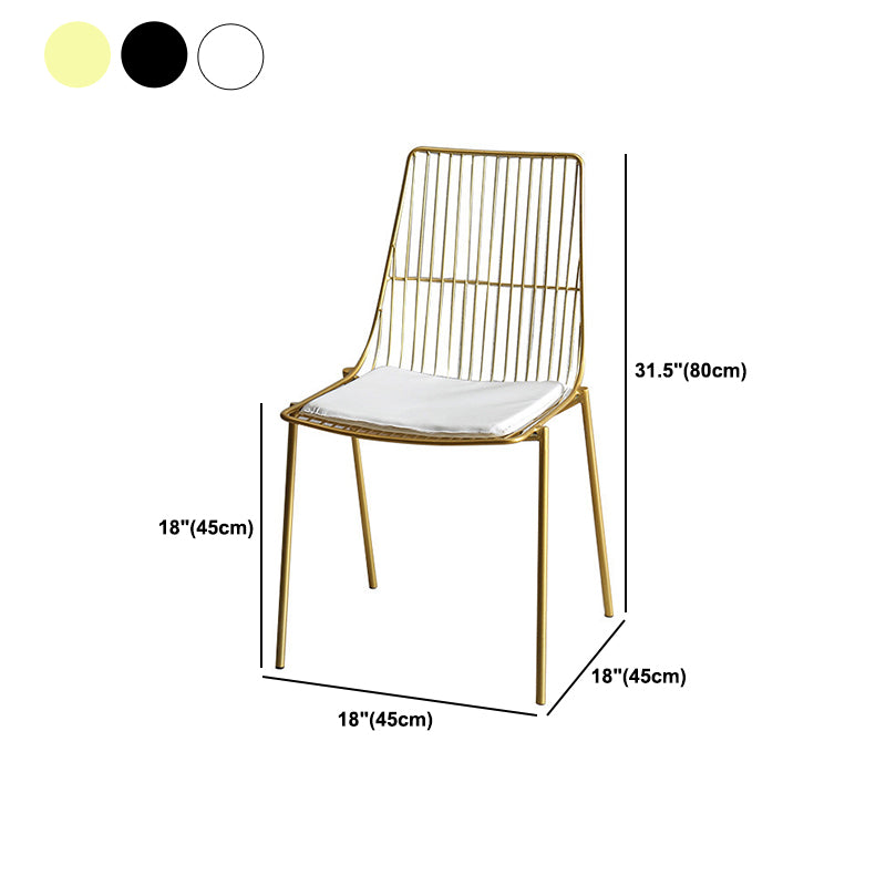 Contemporary Faux Leather Slat Back Side Chair in Matte Finish for Indoor