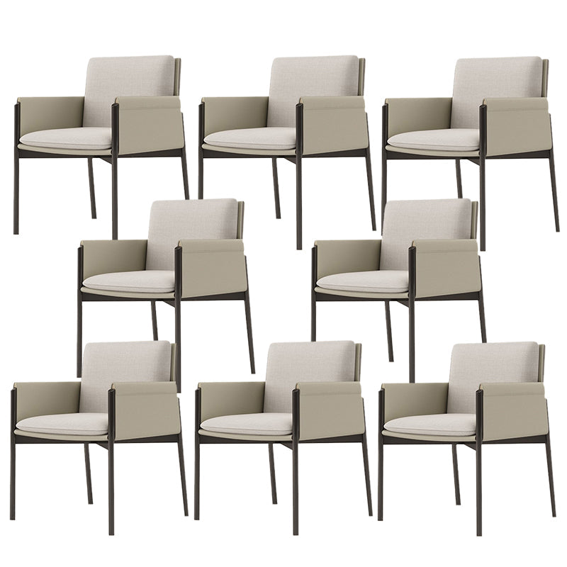 Sedia per sala da pranzo in lino in stile moderno sedia in metallo per uso domestico per uso domestico