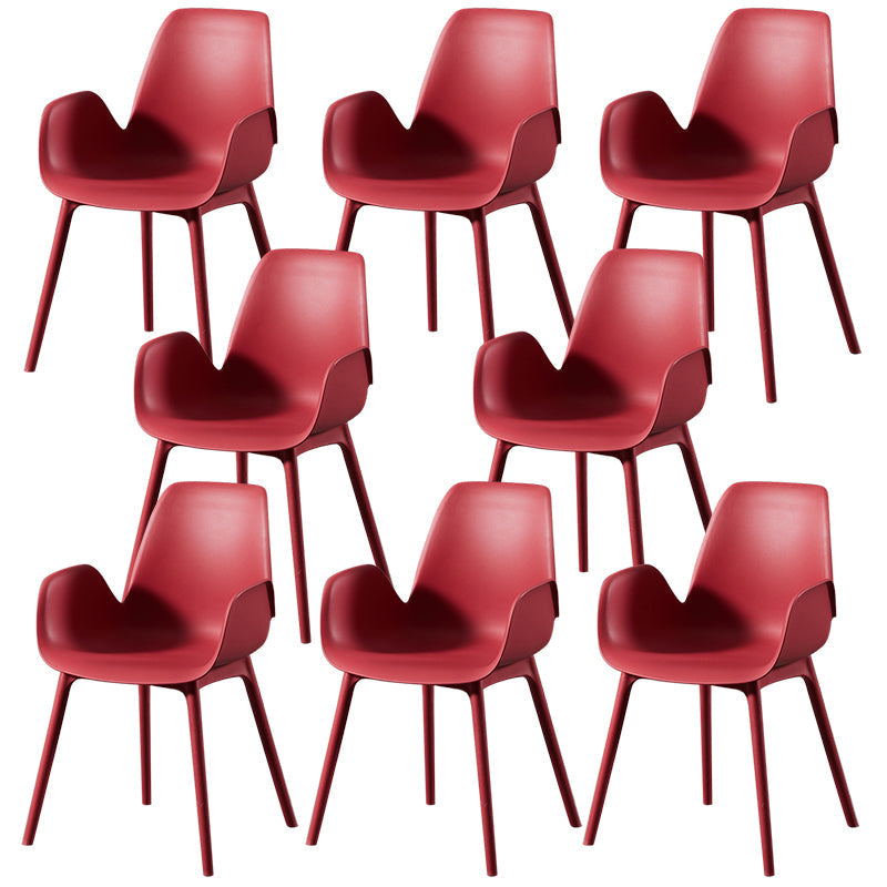 Silla de silla de plástico moderna silla parsons en acabado mate para la cocina