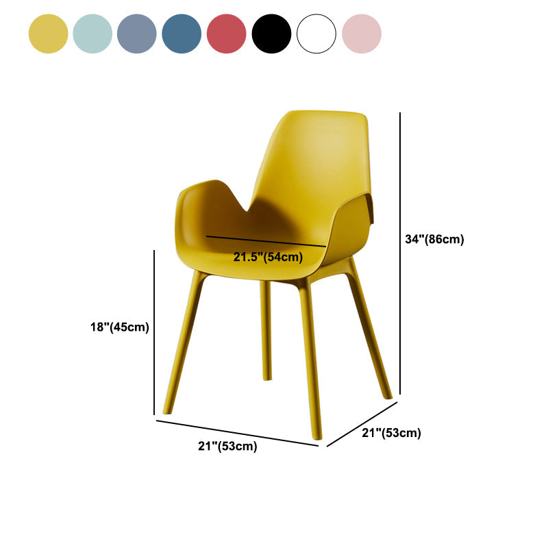 Silla de silla de plástico moderna silla parsons en acabado mate para la cocina