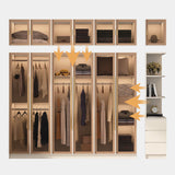 Clear Glass Door Storage Cabinet Contemporary Hinged Door Wardrobe for Home