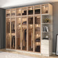 Clear Glass Door Storage Cabinet Contemporary Hinged Door Wardrobe for Home