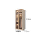 Clear Glass Door Storage Cabinet Contemporary Hinged Door Wardrobe for Home