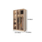 Clear Glass Door Storage Cabinet Contemporary Hinged Door Wardrobe for Home