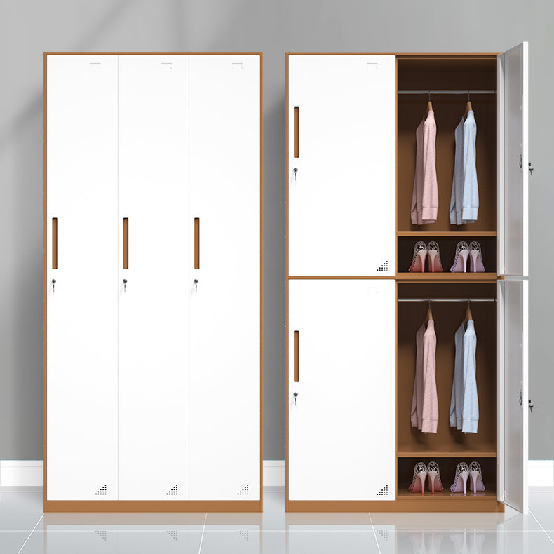 Armario de armario blanco y marrón Armario de acero moderno