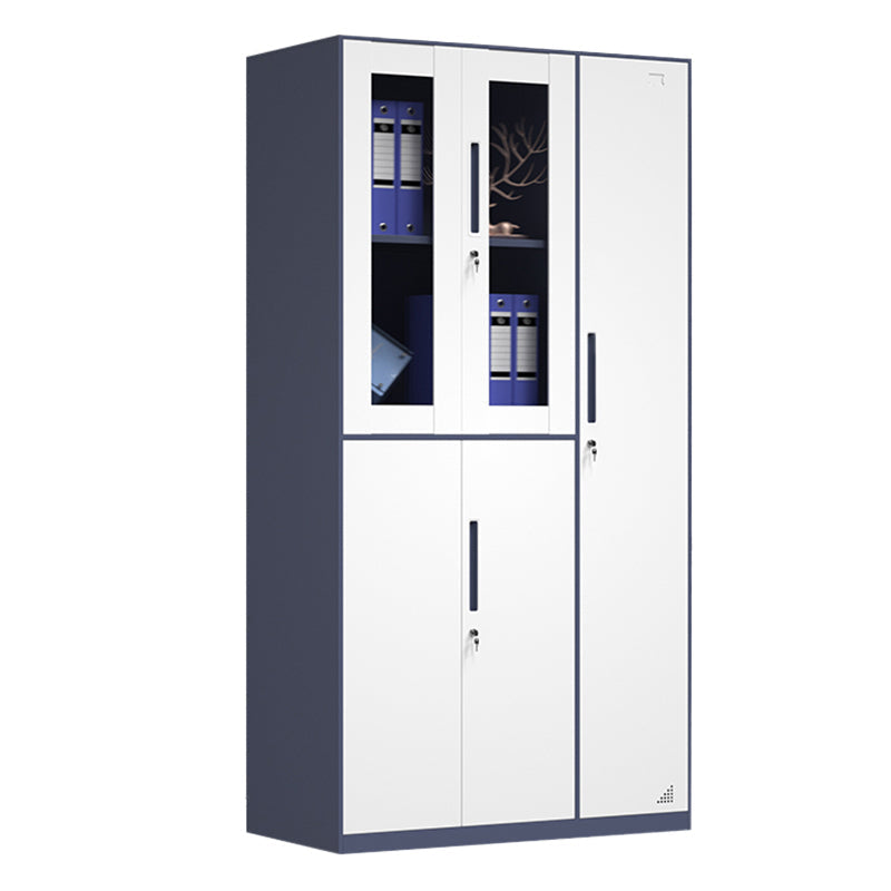 Moderne Stahlgarderobe Kabinett weiß und grauer Kleiderschrank Armoire