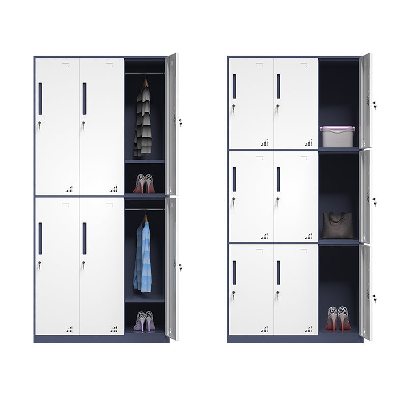Moderne Stahlgarderobe Kabinett weiß und grauer Kleiderschrank Armoire