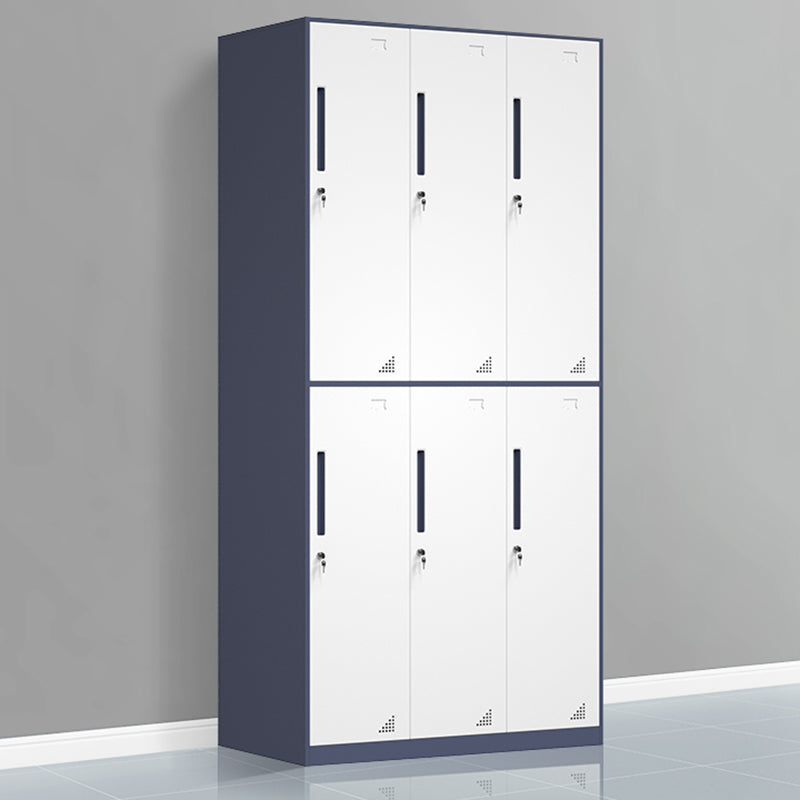 Moderne Stahlgarderobe Kabinett weiß und grauer Kleiderschrank Armoire