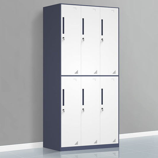 Moderne Stahlgarderobe Kabinett weiß und grauer Kleiderschrank Armoire