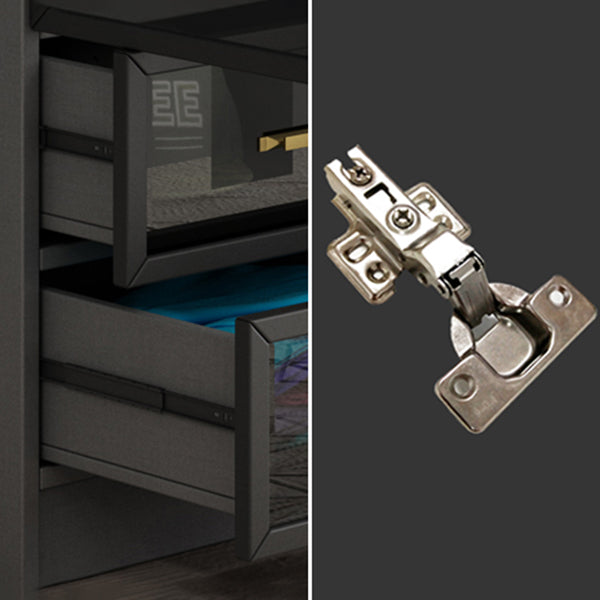 Contemporary Style Glass Wardrobe Grey Colour Wardrobe Closet Clearhalo 'Armoires & Wardrobes' 'armoires_wardrobes' 'Bedroom Furniture' 'furn' 'furn_armoires_wardrobes' 'Furniture' 5476894