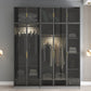 Contemporary Style Glass Wardrobe Grey Colour Wardrobe Closet Clearhalo 'Armoires & Wardrobes' 'armoires_wardrobes' 'Bedroom Furniture' 'furn' 'furn_armoires_wardrobes' 'Furniture' 5476898