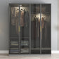 Contemporary Style Glass Wardrobe Grey Colour Wardrobe Closet Clearhalo 'Armoires & Wardrobes' 'armoires_wardrobes' 'Bedroom Furniture' 'furn' 'furn_armoires_wardrobes' 'Furniture' 5476899