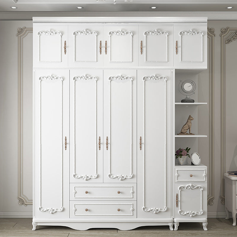 Bedroom Hinged Door Storage Cabinet Manufactured Wood French Country Cabinet with Drawers Clearhalo 'Armoires & Wardrobes' 'armoires_wardrobes' 'Bedroom Furniture' 'furn' 'furn_armoires_wardrobes' 'Furniture' 5476905