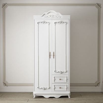 Bedroom Hinged Door Storage Cabinet Manufactured Wood French Country Cabinet with Drawers 32"L x 20"W x 82"H Armoires & Wardrobes Clearhalo 'Armoires & Wardrobes' 'armoires_wardrobes' 'Bedroom Furniture' 'furn' 'furn_armoires_wardrobes' 'Furniture' 5476906