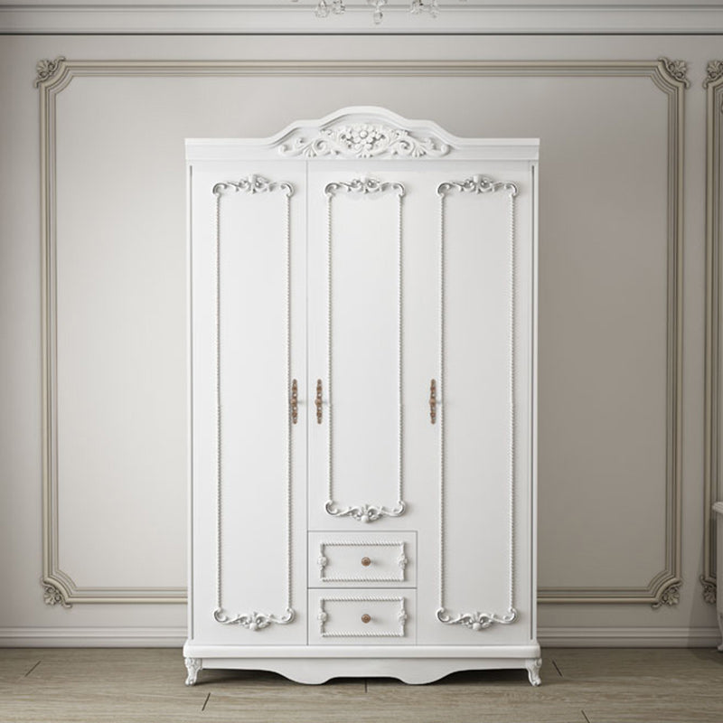 Bedroom Hinged Door Storage Cabinet Manufactured Wood French Country Cabinet with Drawers 48"L x 20"W x 82"H Armoires & Wardrobes Clearhalo 'Armoires & Wardrobes' 'armoires_wardrobes' 'Bedroom Furniture' 'furn' 'furn_armoires_wardrobes' 'Furniture' 5476908