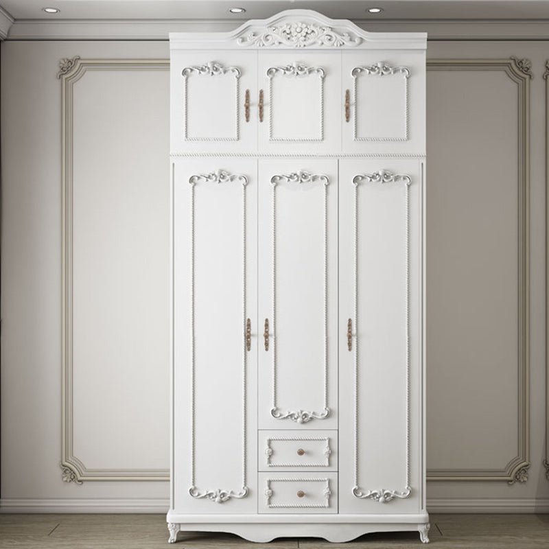 Bedroom Hinged Door Storage Cabinet Manufactured Wood French Country Cabinet with Drawers 48"L x 20"W x 82"H Armories & Top Cabinet Clearhalo 'Armoires & Wardrobes' 'armoires_wardrobes' 'Bedroom Furniture' 'furn' 'furn_armoires_wardrobes' 'Furniture' 5476918