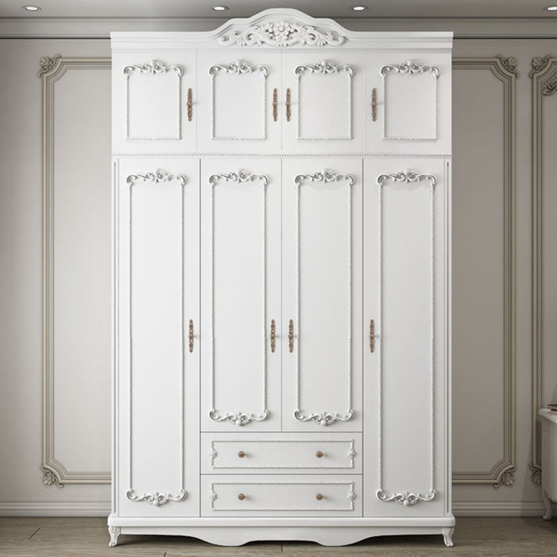 Bedroom Hinged Door Storage Cabinet Manufactured Wood French Country Cabinet with Drawers 64"L x 20"W x 82"H Armories & Top Cabinet Clearhalo 'Armoires & Wardrobes' 'armoires_wardrobes' 'Bedroom Furniture' 'furn' 'furn_armoires_wardrobes' 'Furniture' 5476919