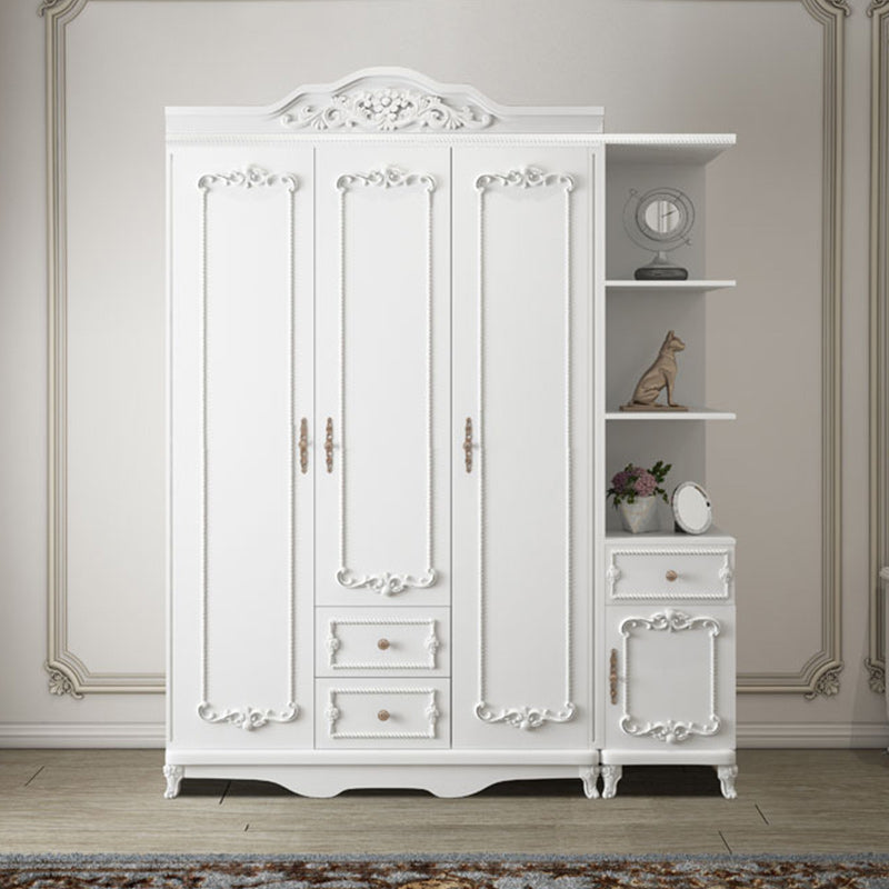 Bedroom Hinged Door Storage Cabinet Manufactured Wood French Country Cabinet with Drawers 48"L x 20"W x 82"H Armoires & Sideboard Clearhalo 'Armoires & Wardrobes' 'armoires_wardrobes' 'Bedroom Furniture' 'furn' 'furn_armoires_wardrobes' 'Furniture' 5476923