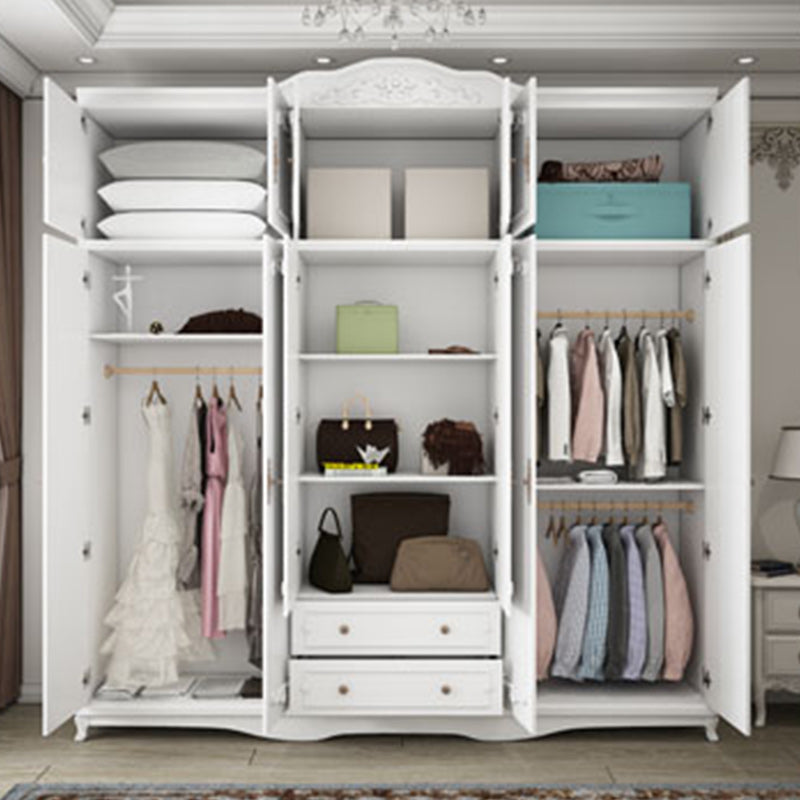 Bedroom Hinged Door Storage Cabinet Manufactured Wood French Country Cabinet with Drawers Clearhalo 'Armoires & Wardrobes' 'armoires_wardrobes' 'Bedroom Furniture' 'furn' 'furn_armoires_wardrobes' 'Furniture' 5476924