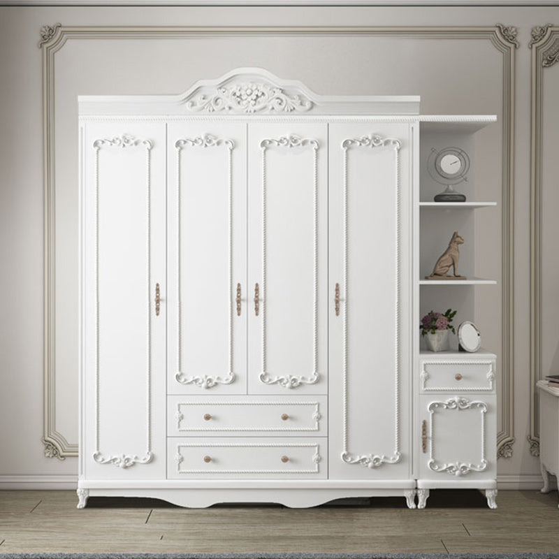 Bedroom Hinged Door Storage Cabinet Manufactured Wood French Country Cabinet with Drawers Clearhalo 'Armoires & Wardrobes' 'armoires_wardrobes' 'Bedroom Furniture' 'furn' 'furn_armoires_wardrobes' 'Furniture' 5476925