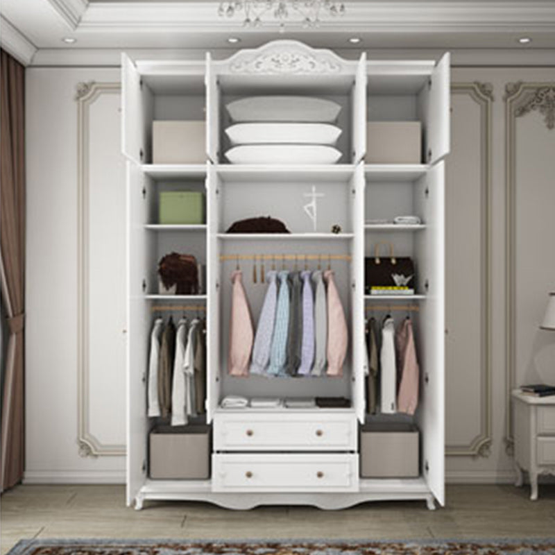 Bedroom Hinged Door Storage Cabinet Manufactured Wood French Country Cabinet with Drawers Clearhalo 'Armoires & Wardrobes' 'armoires_wardrobes' 'Bedroom Furniture' 'furn' 'furn_armoires_wardrobes' 'Furniture' 5476930