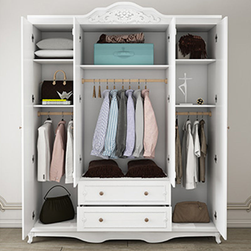 Bedroom Hinged Door Storage Cabinet Manufactured Wood French Country Cabinet with Drawers Clearhalo 'Armoires & Wardrobes' 'armoires_wardrobes' 'Bedroom Furniture' 'furn' 'furn_armoires_wardrobes' 'Furniture' 5476931