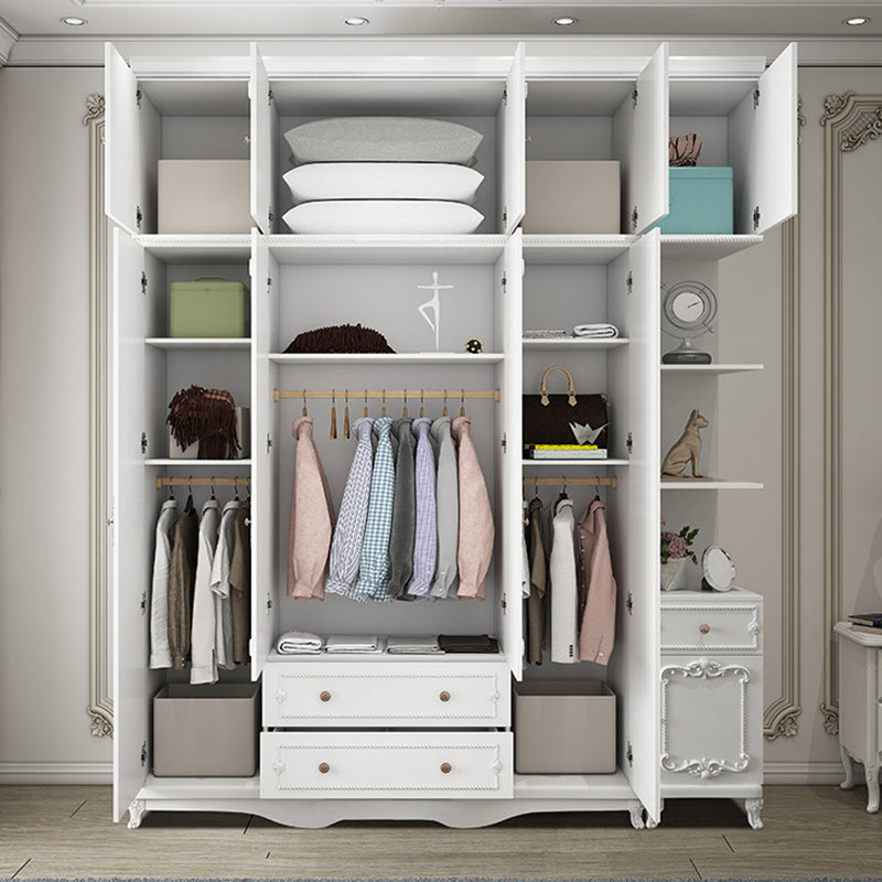 Bedroom Hinged Door Storage Cabinet Manufactured Wood French Country Cabinet with Drawers Clearhalo 'Armoires & Wardrobes' 'armoires_wardrobes' 'Bedroom Furniture' 'furn' 'furn_armoires_wardrobes' 'Furniture' 5476932