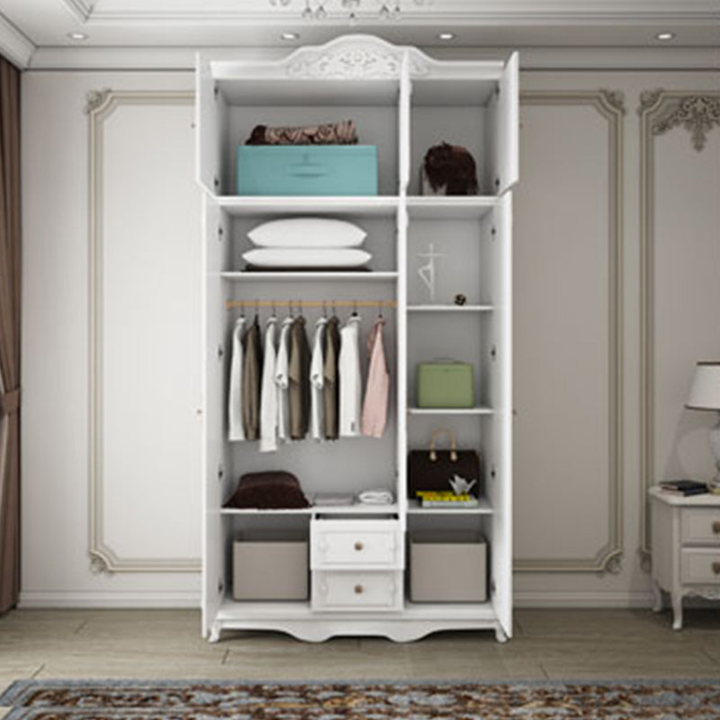 Bedroom Hinged Door Storage Cabinet Manufactured Wood French Country Cabinet with Drawers Clearhalo 'Armoires & Wardrobes' 'armoires_wardrobes' 'Bedroom Furniture' 'furn' 'furn_armoires_wardrobes' 'Furniture' 5476936