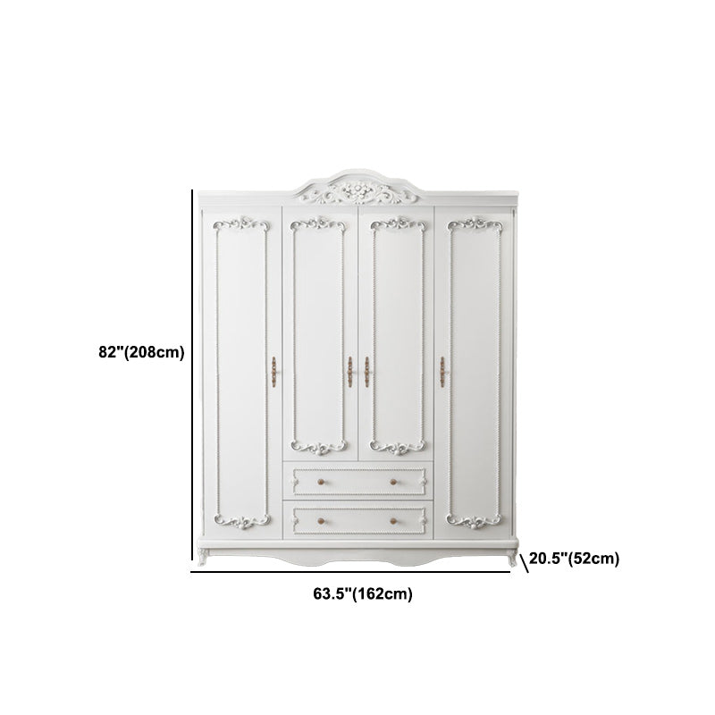 Bedroom Hinged Door Storage Cabinet Manufactured Wood French Country Cabinet with Drawers Clearhalo 'Armoires & Wardrobes' 'armoires_wardrobes' 'Bedroom Furniture' 'furn' 'furn_armoires_wardrobes' 'Furniture' 5476941