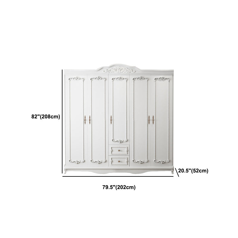 Bedroom Hinged Door Storage Cabinet Manufactured Wood French Country Cabinet with Drawers Clearhalo 'Armoires & Wardrobes' 'armoires_wardrobes' 'Bedroom Furniture' 'furn' 'furn_armoires_wardrobes' 'Furniture' 5476942