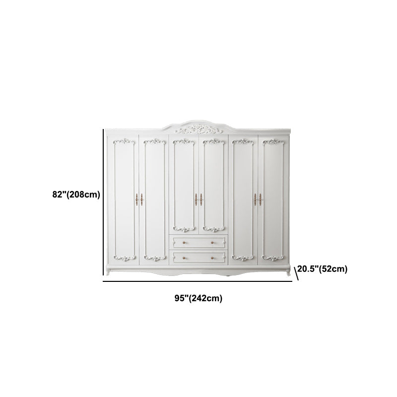 Bedroom Hinged Door Storage Cabinet Manufactured Wood French Country Cabinet with Drawers Clearhalo 'Armoires & Wardrobes' 'armoires_wardrobes' 'Bedroom Furniture' 'furn' 'furn_armoires_wardrobes' 'Furniture' 5476943