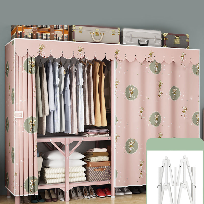 Steel Frame Folding Wardrobe Armoire Modern Style Wardrobe Cabinet for Home