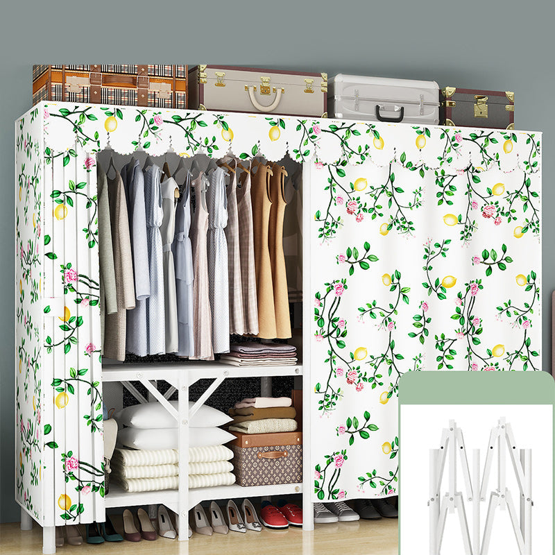 Steel Frame Folding Wardrobe Armoire Modern Style Wardrobe Cabinet for Home