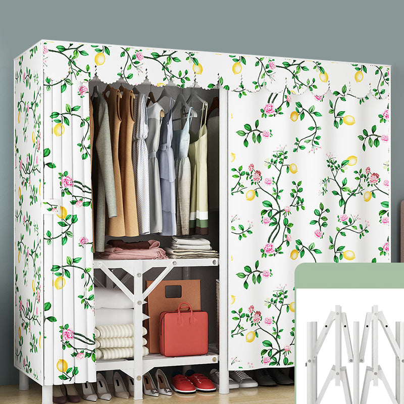 Steel Frame Folding Wardrobe Armoire Modern Style Wardrobe Cabinet for Home