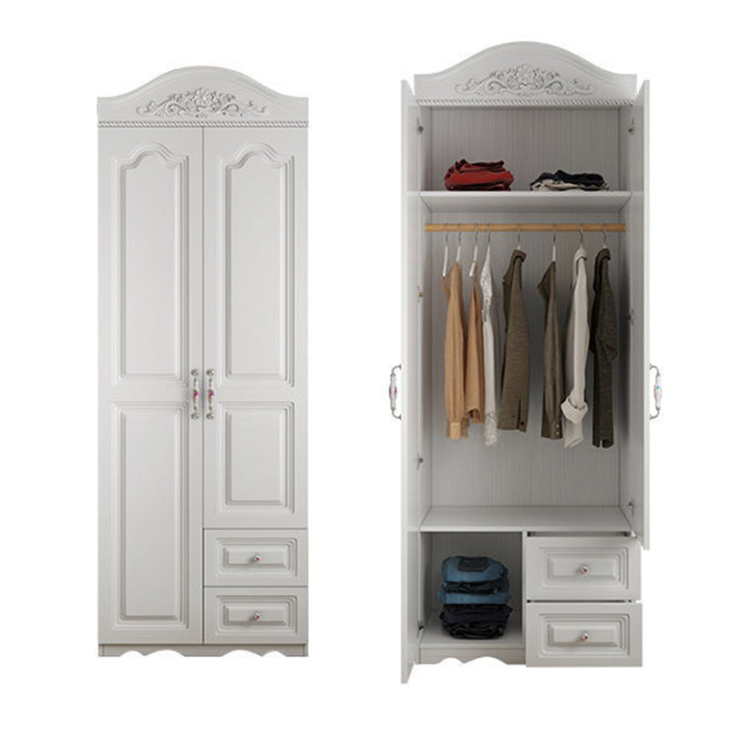 White French Country Wardrobe Armoire Engineered Wood Wardrobe 31.5"L x 20"W x 83"H Clearhalo 'Armoires & Wardrobes' 'armoires_wardrobes' 'Bedroom Furniture' 'furn' 'furn_armoires_wardrobes' 'Furniture' 5476970