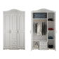 White French Country Wardrobe Armoire Engineered Wood Wardrobe 47"L x 20"W x 83"H Clearhalo 'Armoires & Wardrobes' 'armoires_wardrobes' 'Bedroom Furniture' 'furn' 'furn_armoires_wardrobes' 'Furniture' 5476972