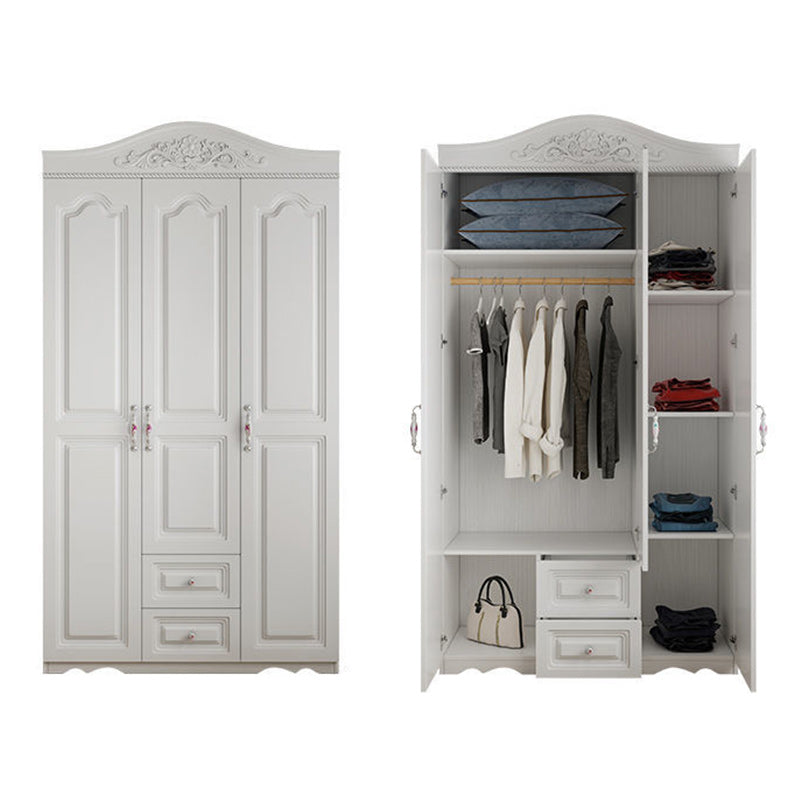 White French Country Wardrobe Armoire Engineered Wood Wardrobe 47"L x 20"W x 83"H Clearhalo 'Armoires & Wardrobes' 'armoires_wardrobes' 'Bedroom Furniture' 'furn' 'furn_armoires_wardrobes' 'Furniture' 5476972