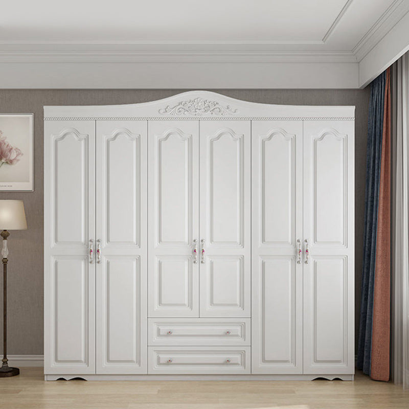 White French Country Wardrobe Armoire Engineered Wood Wardrobe Clearhalo 'Armoires & Wardrobes' 'armoires_wardrobes' 'Bedroom Furniture' 'furn' 'furn_armoires_wardrobes' 'Furniture' 5476973